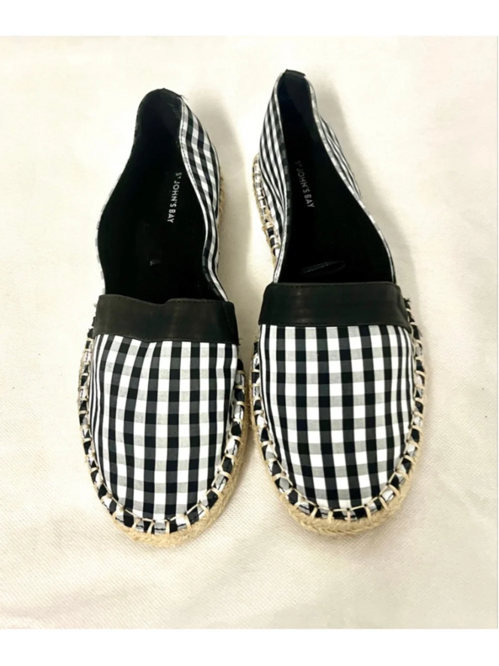 St. John's Bay Marlee Black and White espadrille loafers women size 8W